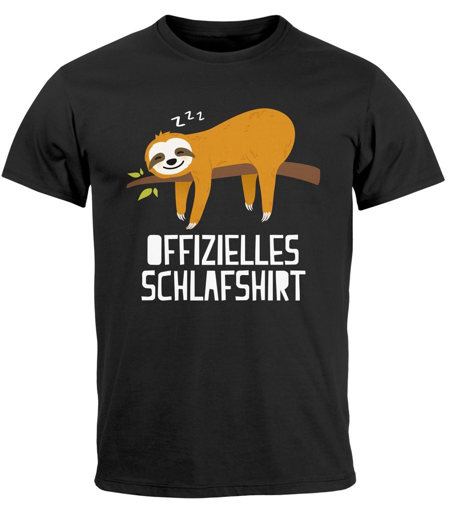 Herren T-Shirt Offizielles Schlafshirt Faultier Pyjama Produktbild 