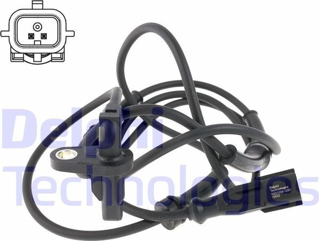 DELPHI ABS Sensor Raddrehzahl Hinten Rechts für RENAULT KANGOO Express (FW0/1) SS21258-12B1