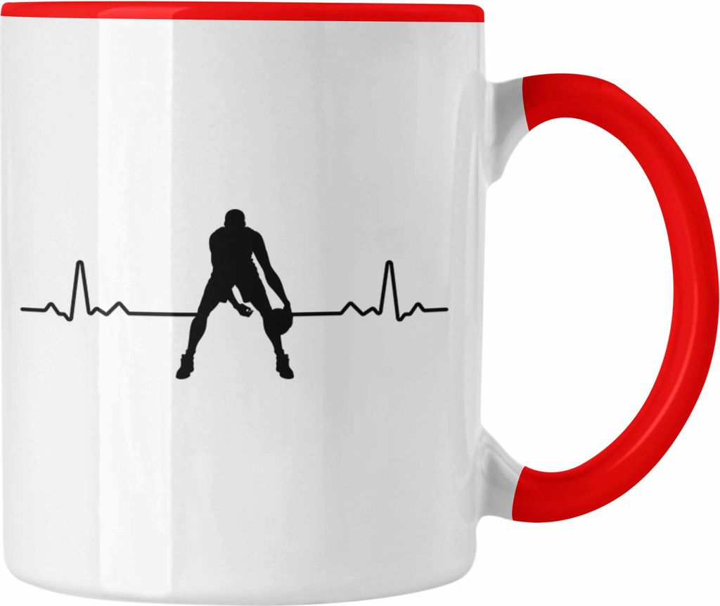 Trendation - Basketball Tasse Geschenk Basketballspieler Coach Trainer Geschenkidee Lustige Tasse Basketballer Jungs Jungen (Rot)
