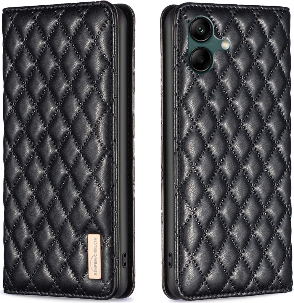 Custodia Elegante Samsung Galaxy A04 4G: Pelle Nera Flip Case
