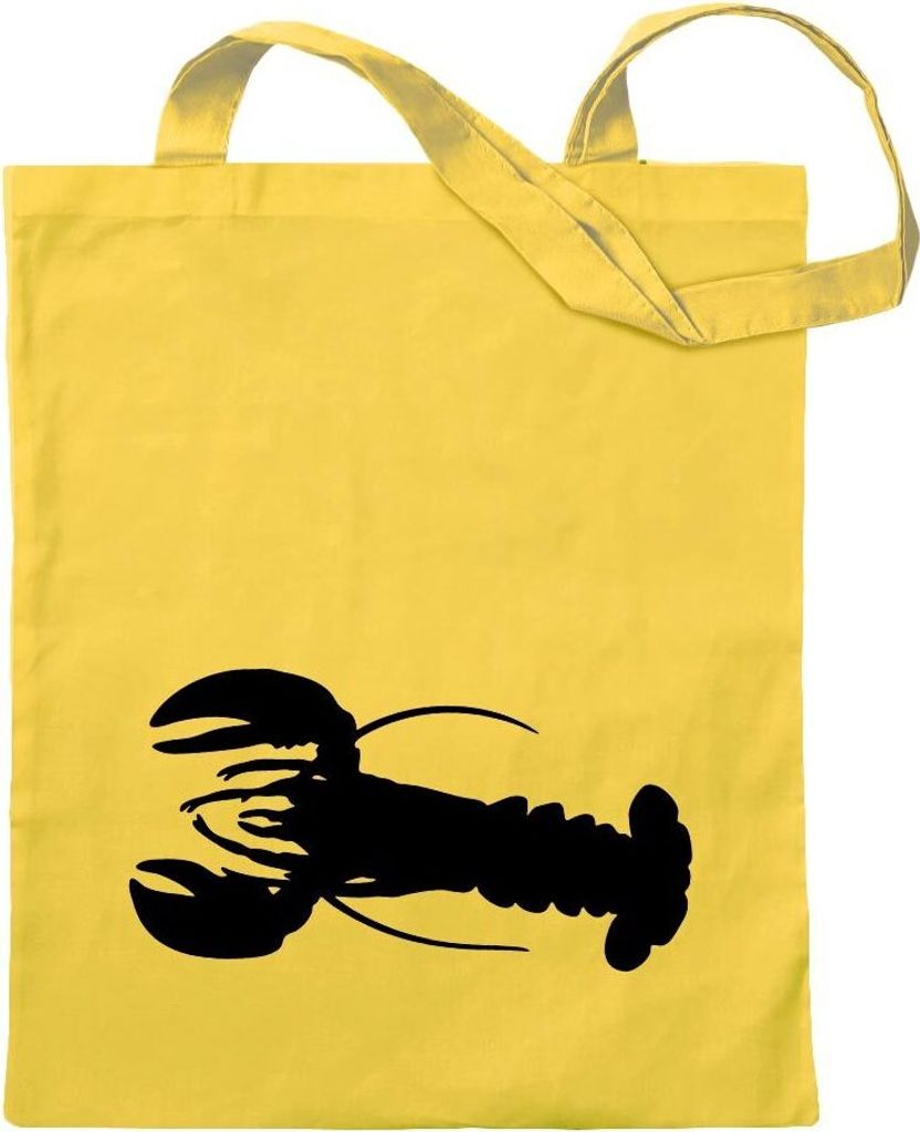Kiwistar - Baumwolltasche - gelb - Hummer - Lobster - Krebs - Cancer - Tragetasche Stoffbeutel Umhängetasche langer Henkel