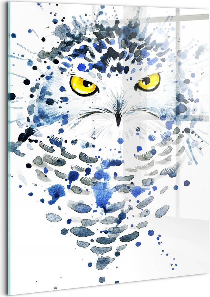 Designer Glasbild - Wandbild - Glas Bild - 60x80 cm - Eulen-Look