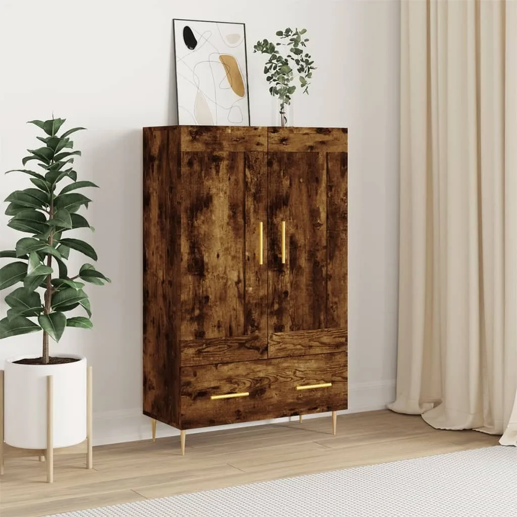 The Living Store Credenza in rovere fumé 69,5x31x115 cm Materiale in legno