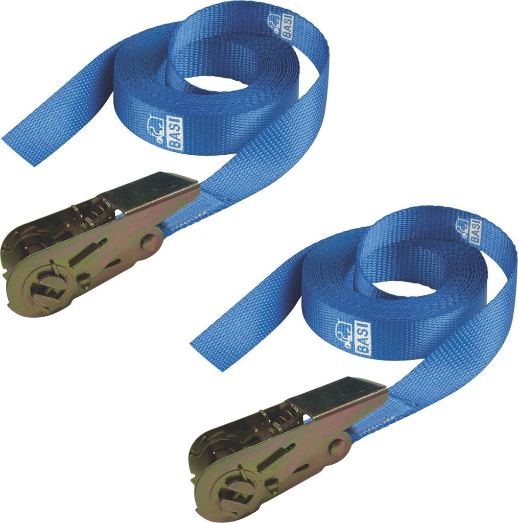 BASI - Spanngurt mit Ratsche 10er Set - SG 308 - Blau - Länge (5000 mm) - Breite (25 mm) - - Zurrkraft 500 kg - 10x0004-0308