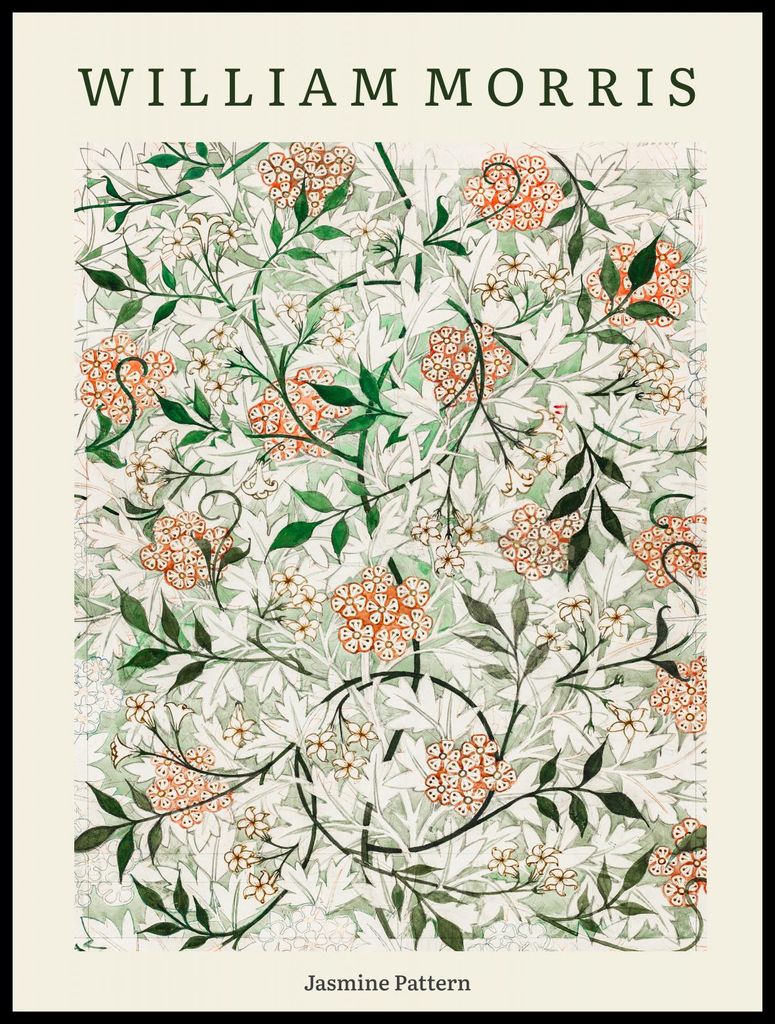 Plakat 60x80cm Design Jasmine Pattern, Morris Vintage für das Wohnzimmer
