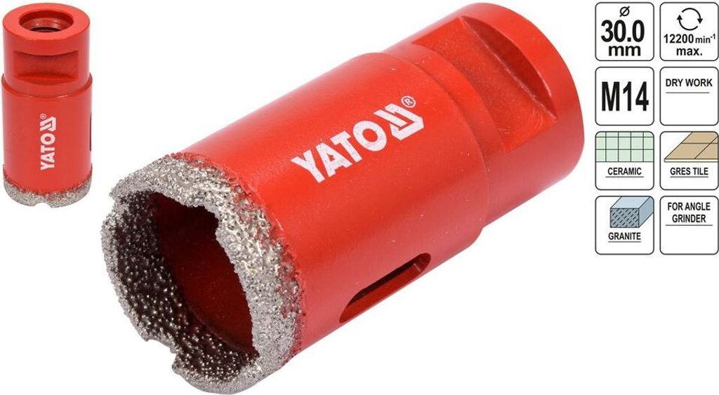 M14 Diamantbohrkrone Fliesenbohrer Diamantbohrer 6 - 68 mm für Winkelschleifer, Größe:30mm