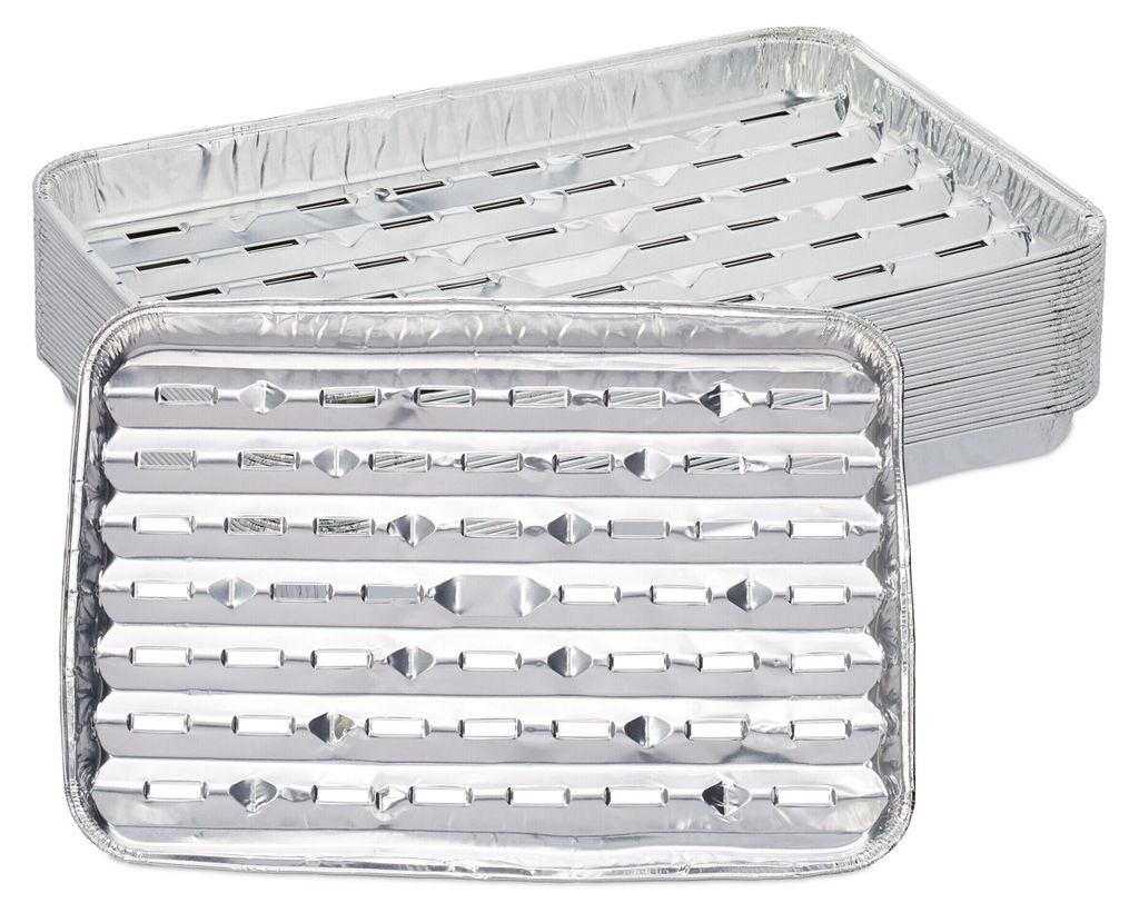 Relaxdays Grillschale Alu, 25er Set, BxT: 34 x 22 cm, Produktbild 