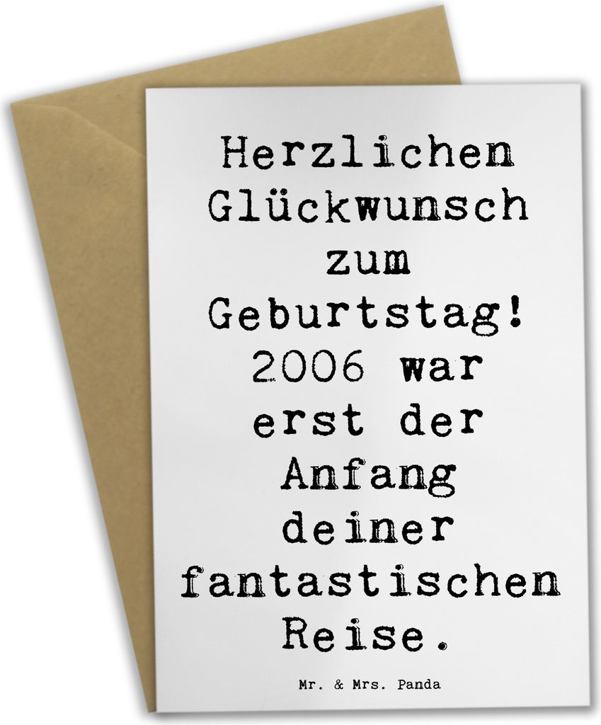 Mr. & Mrs. Panda jubiläumskarte Spruch 2006 Geburtstag - Weiß - Geschenk, glückwunschkarten, weihnachtskarten, Klappkarte, einladungskarten, Hap...