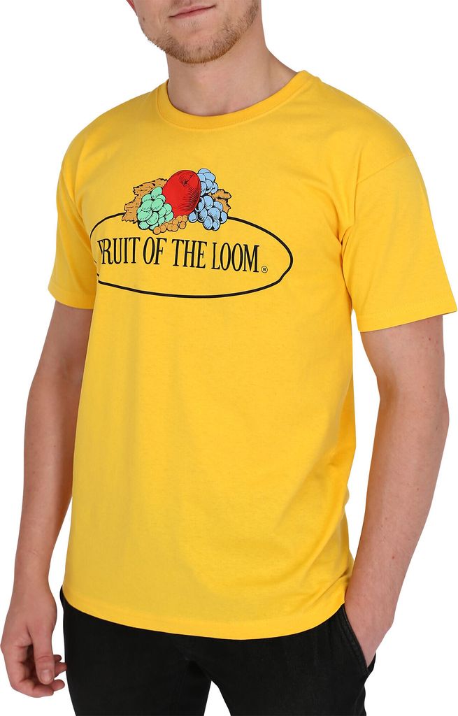 Fruit of the Loom T-Shirt mit Vintage Logo Farbe: sonnenblumengelb Größe: L
