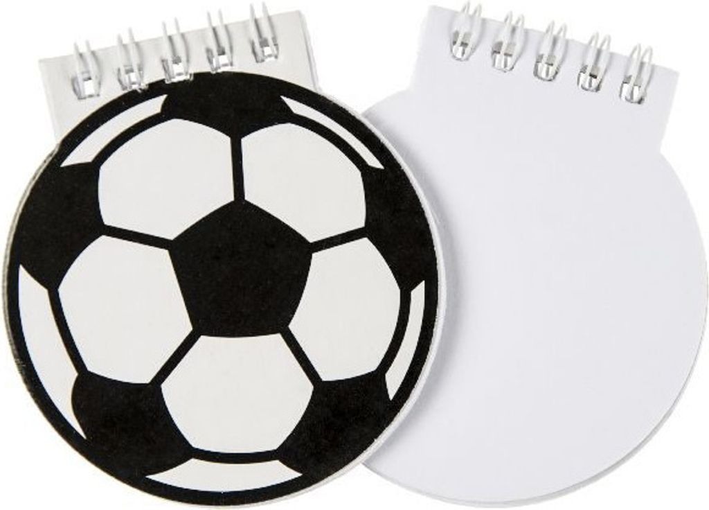 notizbuch fussball junior 8 cm karton schwarz/weiss