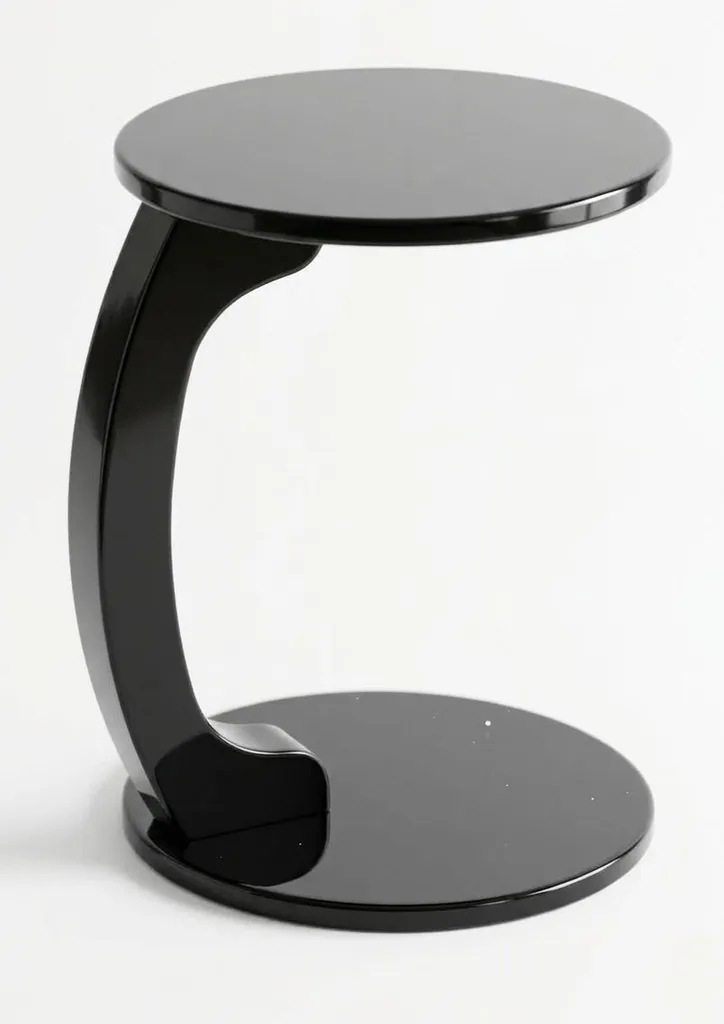 Table d'appoint moderne en métal noir mat Modèle Nova 45x45 cm
