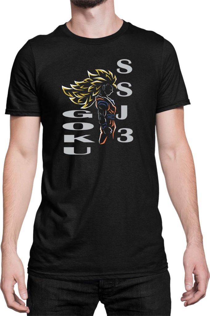 Herren T-Shirt Dragon Anime Manga Ball Z Goku Ssj 02, Man L / Schwarz