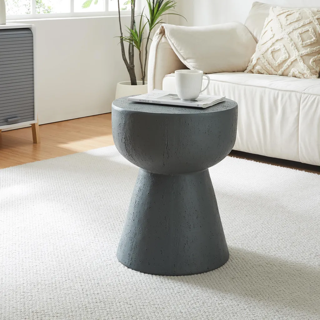 Tavolino da Salotto Oulvepijanse 51x40 Cemento Leggero Grigio Scuro
