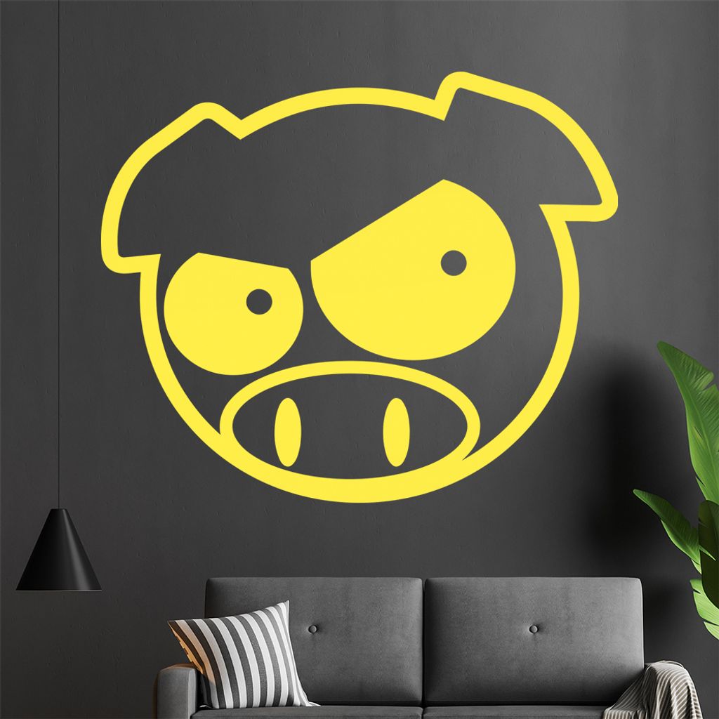 Schwein Wandtattoo in 6 Größen - Wandaufkleber Wall Sticker - Dekoration, Küche, Wohnzimmer, Schlafzimmer, Badezimmer