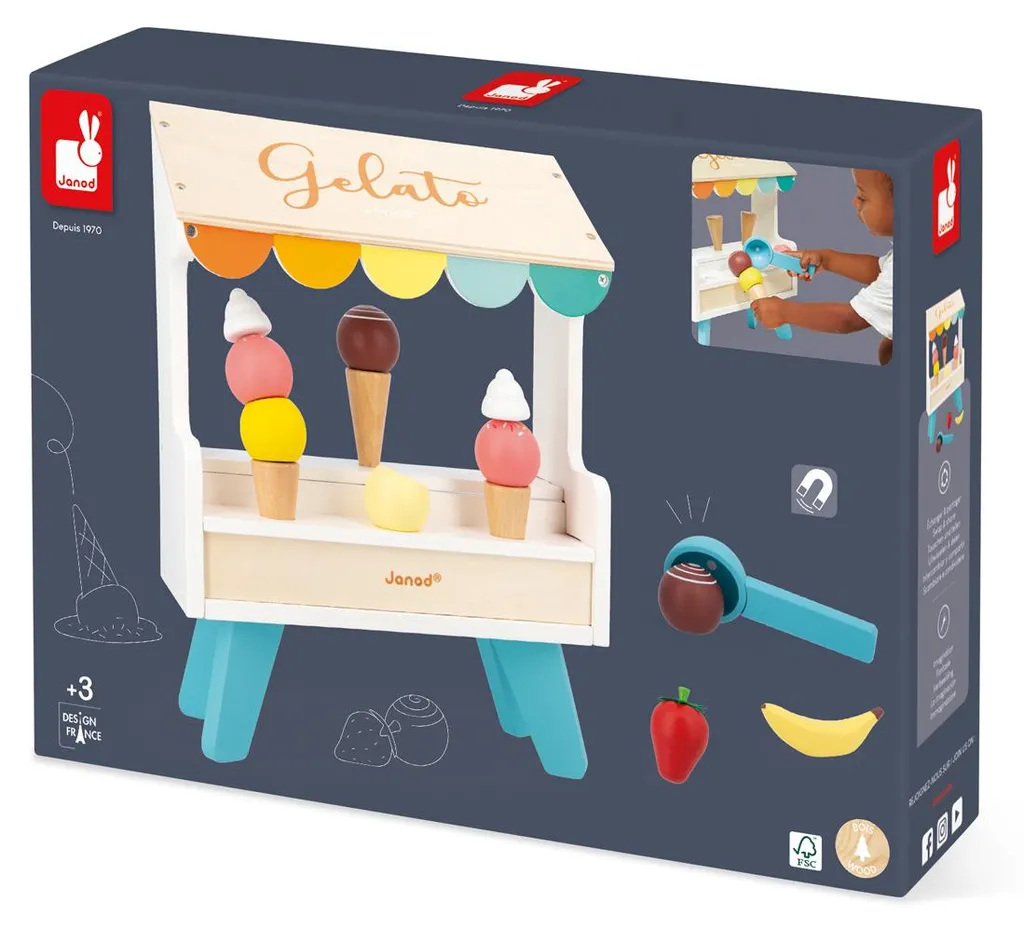 Janod Kit de Jeu Glacier en Bois - Jouets Magnétiques pour Enfant J06500