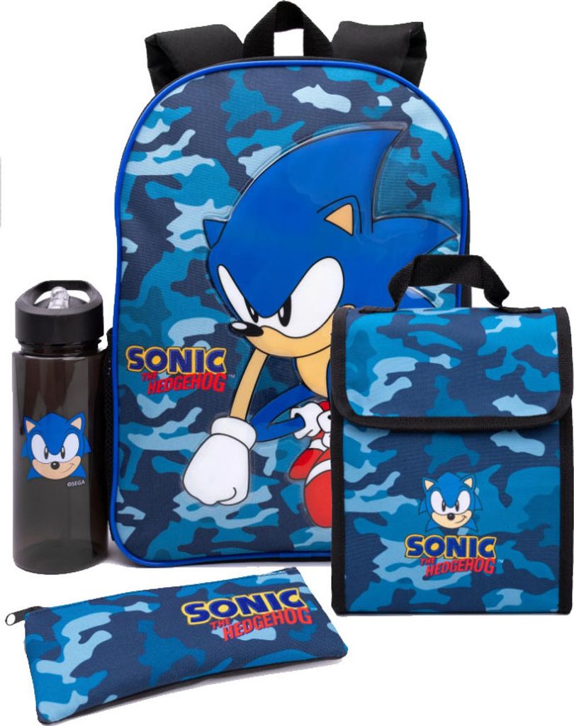 Sonic The Hedgehog - Rucksack Set Tarnmuster NS6866 (Einheitsgröße) (Blau/Schwarz)