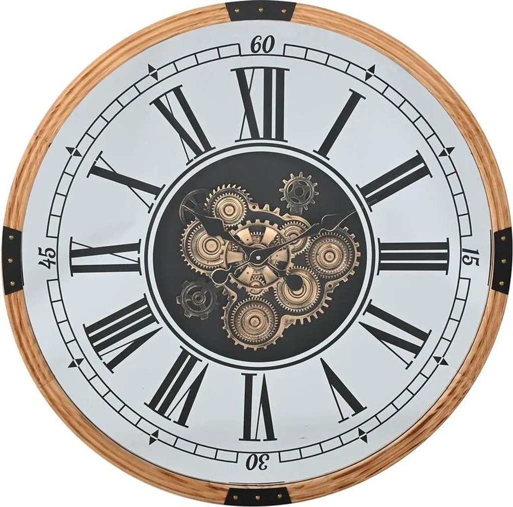 Horloge murale luxe en métal et cristal argenté naturel format 80cm