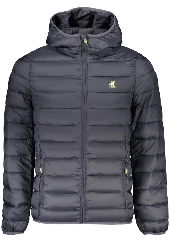 Leichte blaue Herrenjacke mit Kapuze und praktischen Taschen