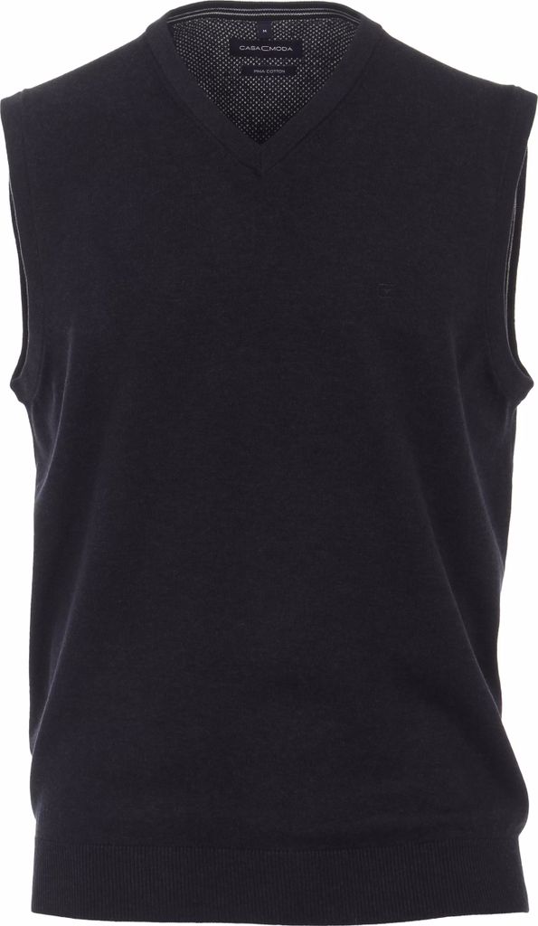 CASAMODA Herren Pullunder Ärmellos V-Neck Baumwolle Marine L