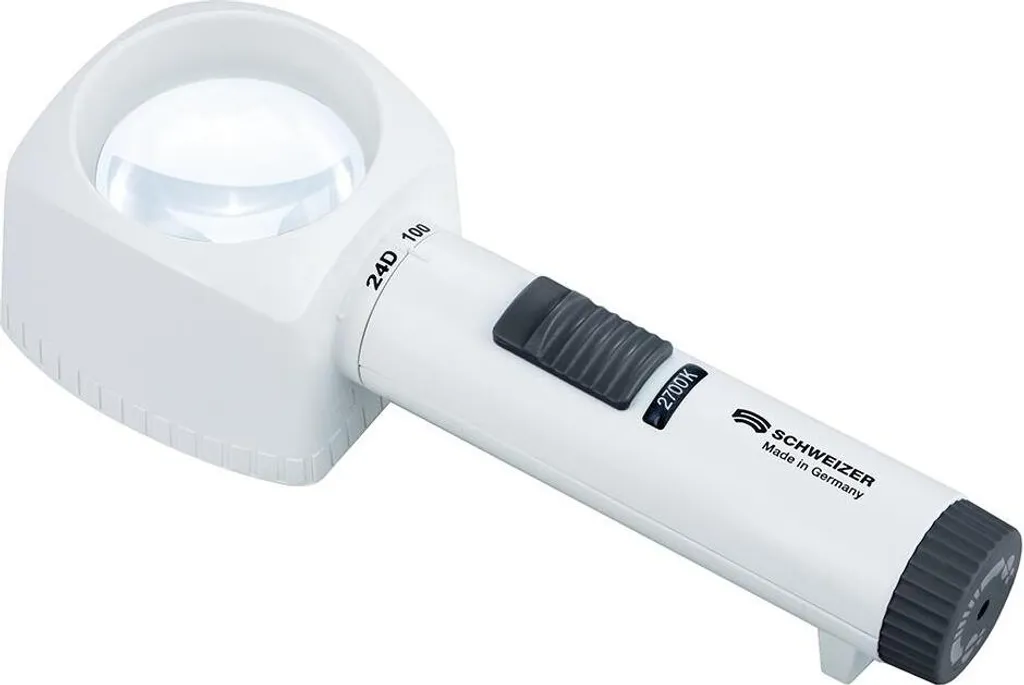 Loupe à Main 6x Schweizer Ökolux Plus Ø 55 mm Éclairage LED Anti-fatigue
