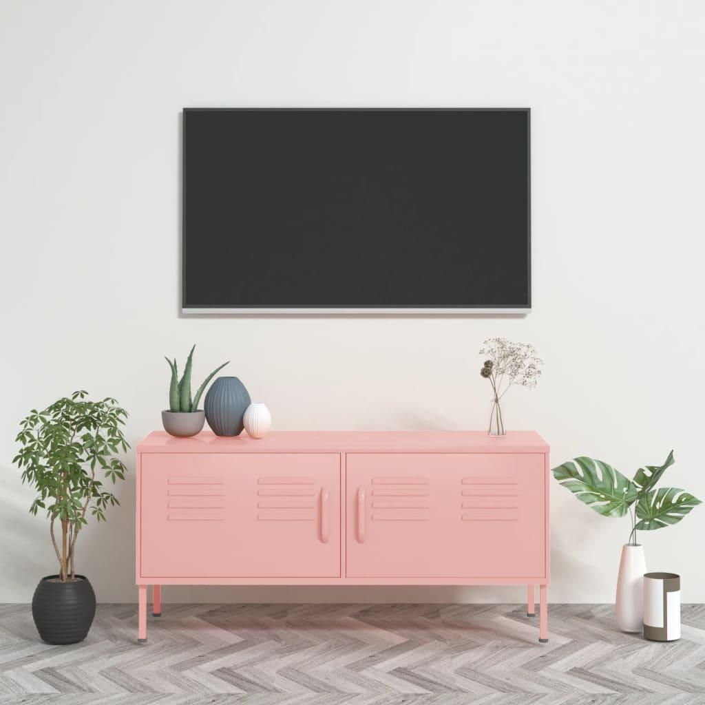 vidaXL TV skrinka ružová 105x35x50 cm Oceľ Obrázok produktu 
