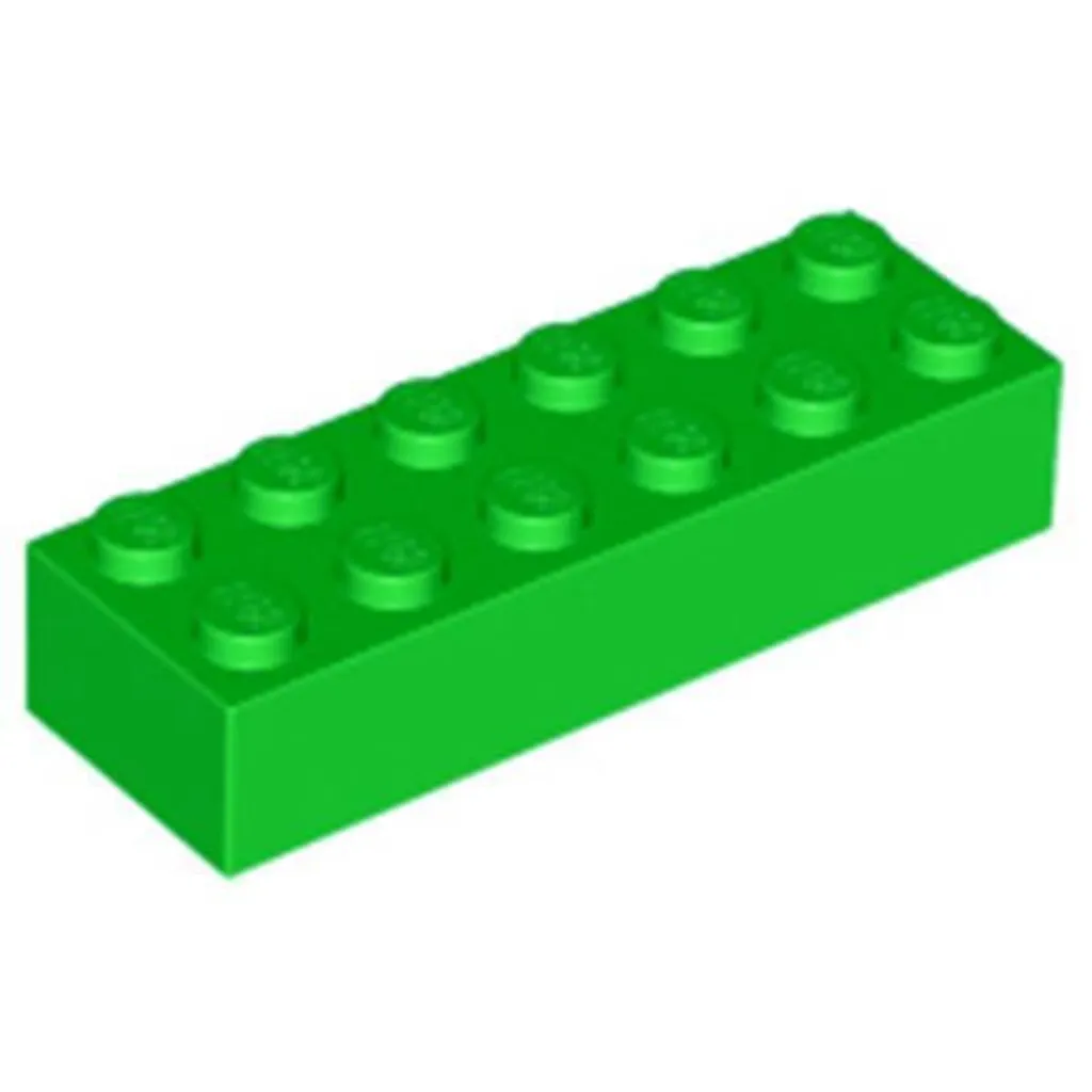 Lego 2x6 brique 2456 vert clair - Lot 100 pièces pour paysages et jardins