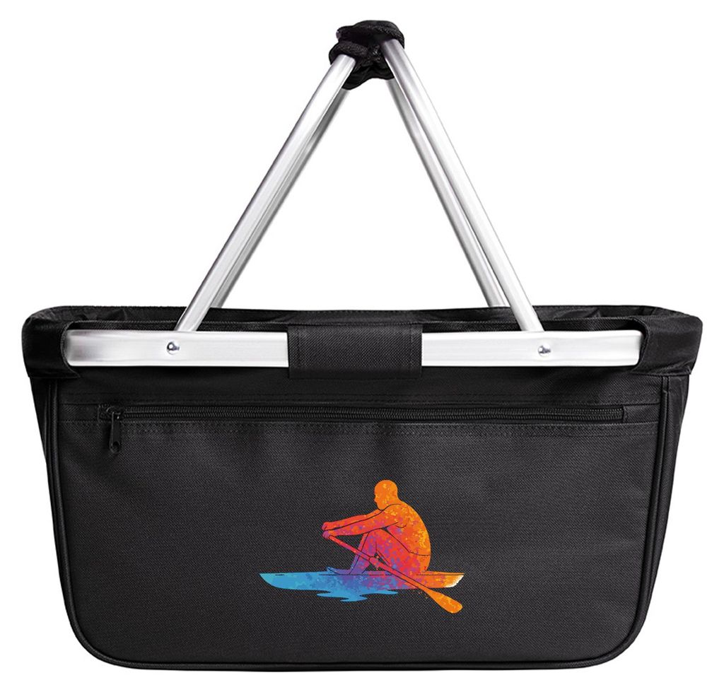 Huuraa Einkaufskorb Rudern bunte Silhouette 20 Liter Black faltbarer Tragekorb Geschenkidee