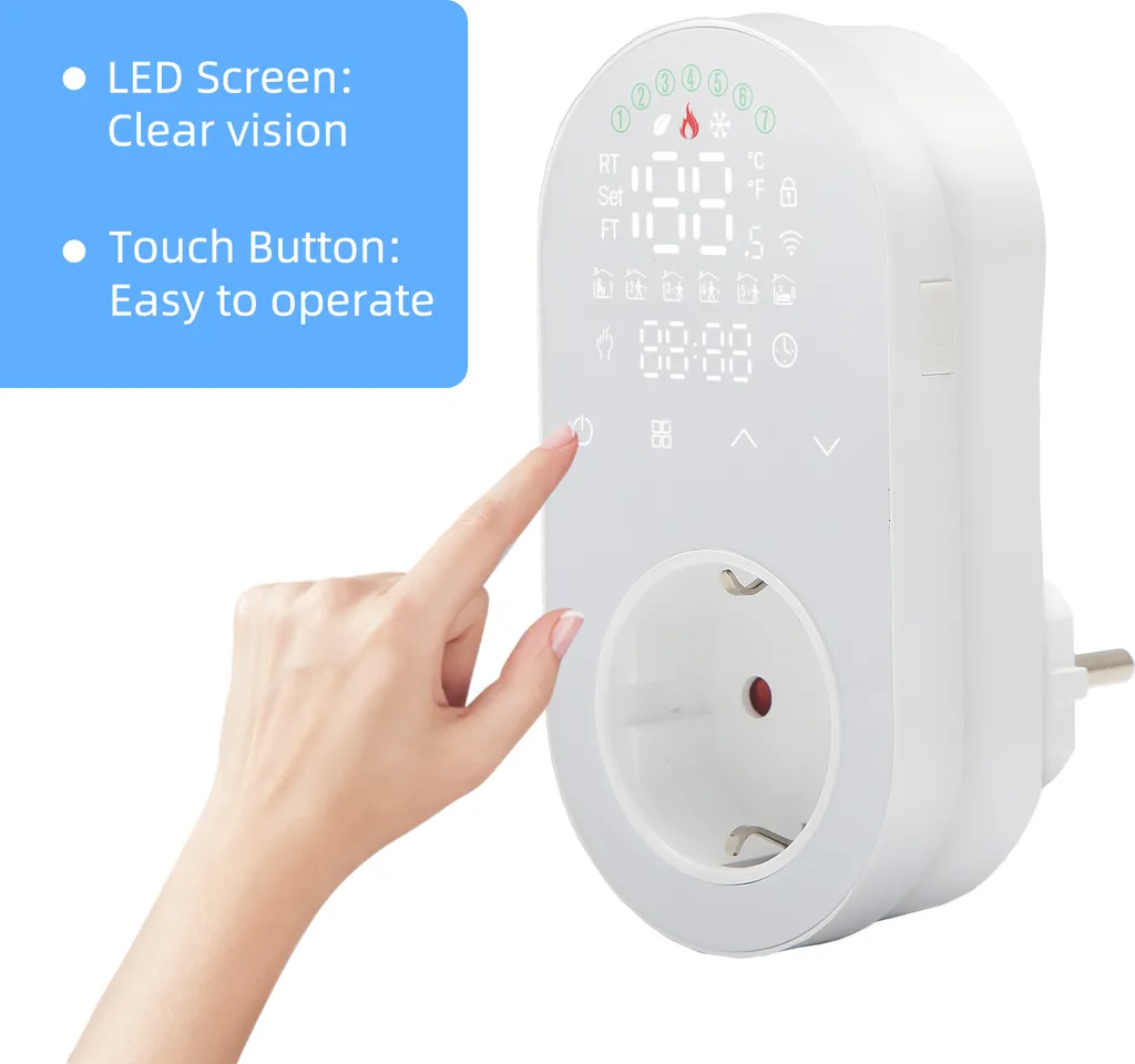 Thermostat Smart Touch LED blanc BHT12-EW - Plage 5-90℃ double mode