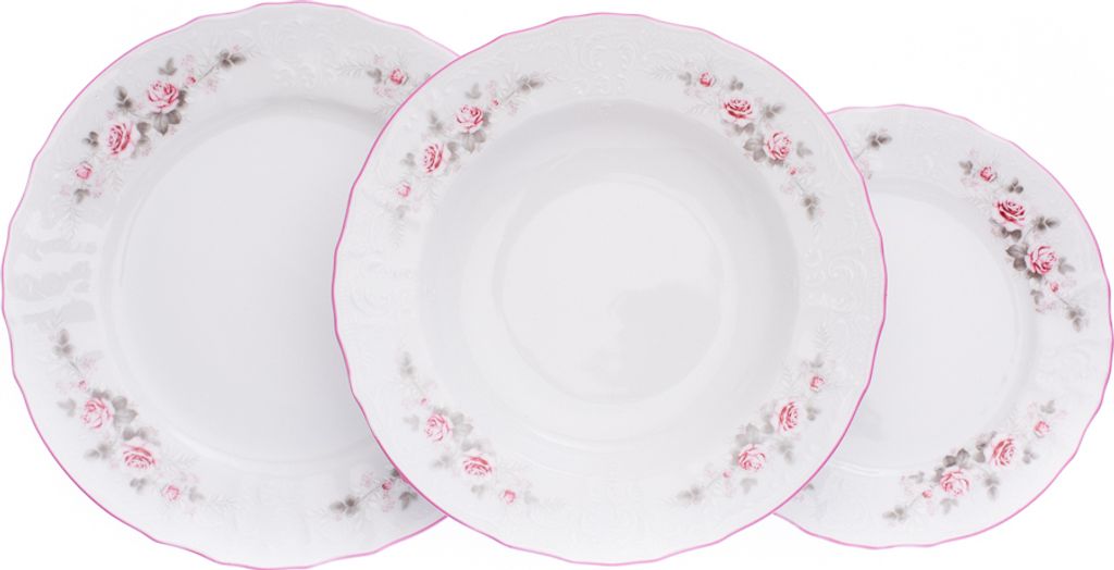 Thun 1794 Bernadotte, Tellersatz, rosa, rosa Linie, 18 Produktbild 