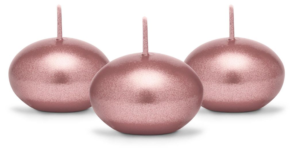 Metallic Schwimmkerze, Roségold, 4cm (1 Packung / 50 Stück) Produktbild  KI-generiertes Bild