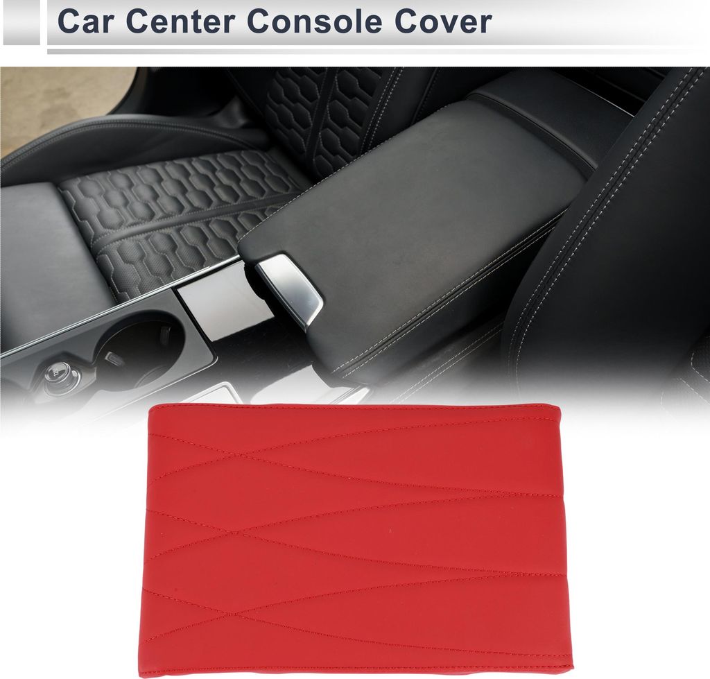 Auto Mittelkonsole Abdeckung Mittelkonsole Kissen 32x20x5cm Dunkelrot Nappa Leder