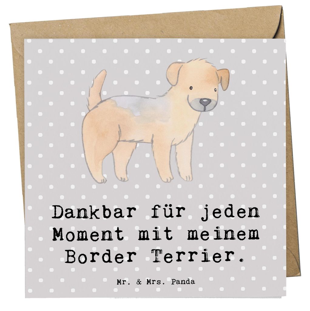 Mr. & Mrs. Panda Grußkarte Border Terrier Moment - Grau Produktbild 