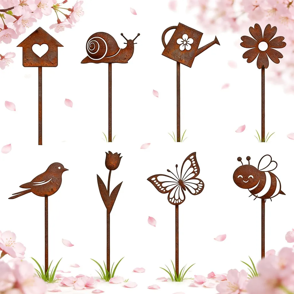 Décoration de jardin et balcon pour le printemps : lot 8 piquets
