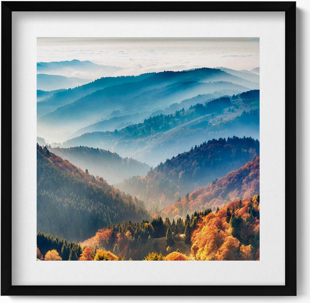 Berglandschaft– Wandbild mit Rahmen – Gerahmtes Bild  – Produktbild 