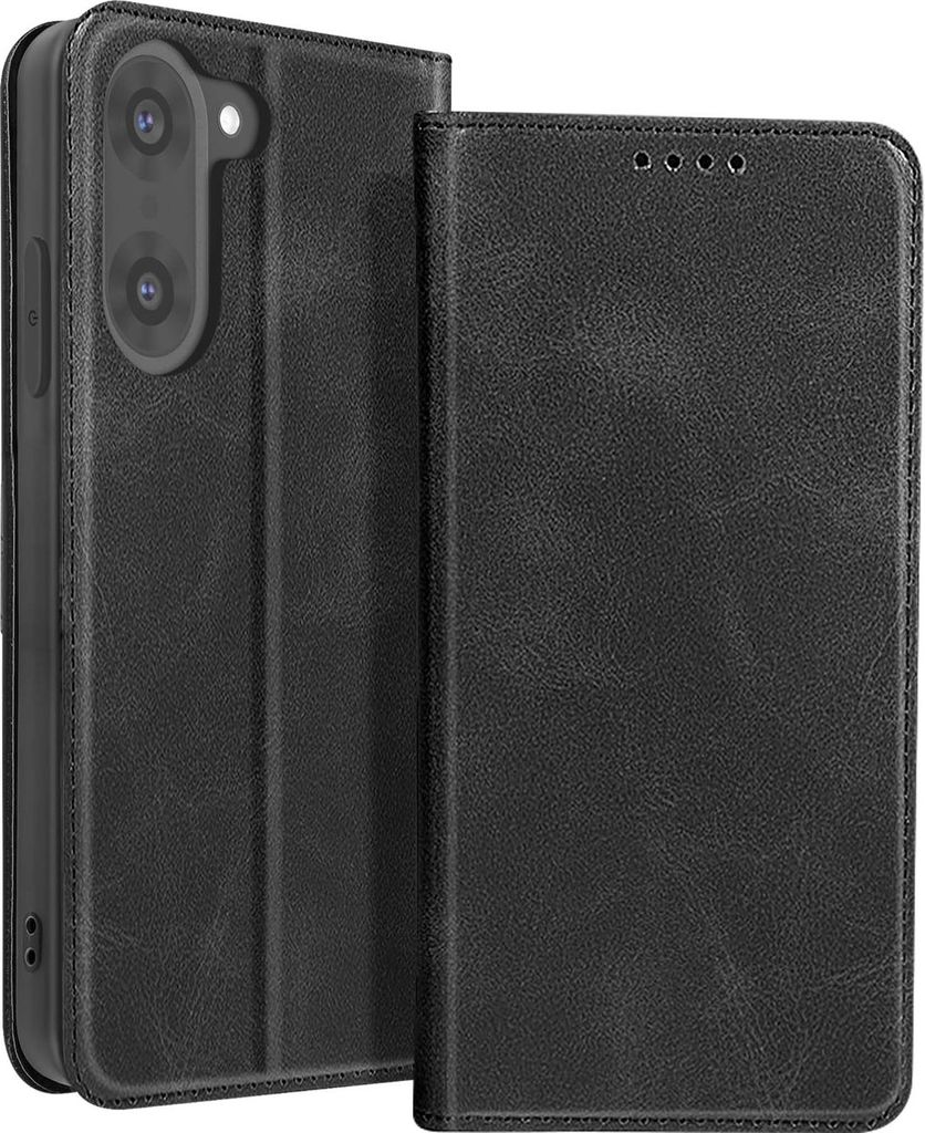 Avizar, Portemonnaie-Etui OnePlus Nord CE5 Vintage-Design mit Video-Ständer, Schwarz