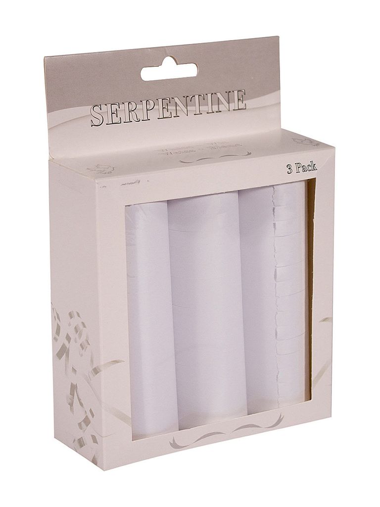 Luftschlangen Party-Deko 3 Stück weiss 4m