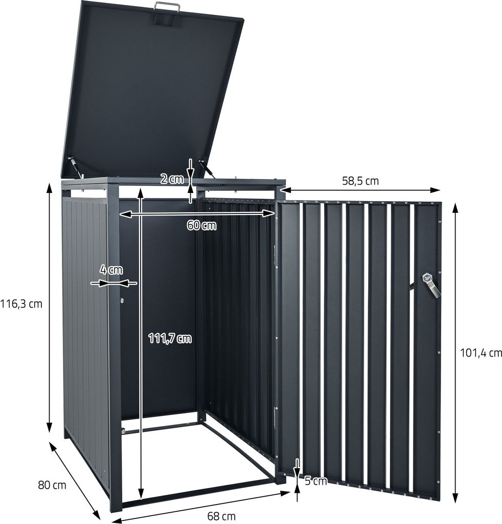 ML-Design 1 box na 1 popelnici, 240L 68x80x116,3 cm Obrázek produktu 7