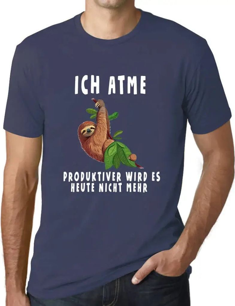 Herren Grafik T-Shirt Lustiges Faultier Öko-Verantwortlich Vintage Jahrgang Kurzarm Lustige Druck Geburtstag Geschenk Mann