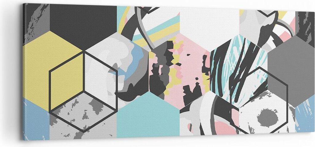 Bild auf Leinwand - Leinwandbild - Abstraktion modern - 100x40cm - Wand Bild - Wanddeko - Leinwanddruck - Bilder - Kunstdruck - Wanddekoration - Le...