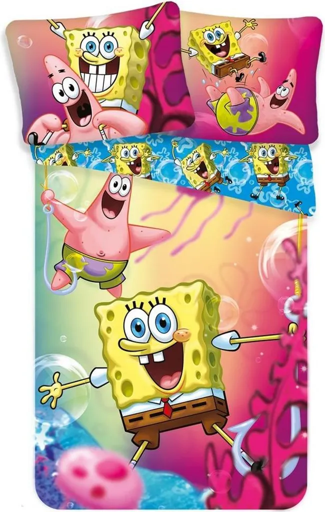 Parure de Lit SpongeBob AG510 : Adieu les Nuits Difficiles en Lit Simple