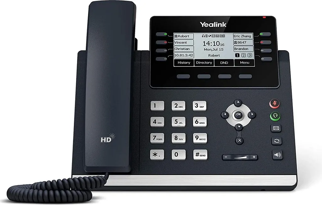 Yealink T43U Telefono IP Professionale Gigabit 12 Linee Grigio