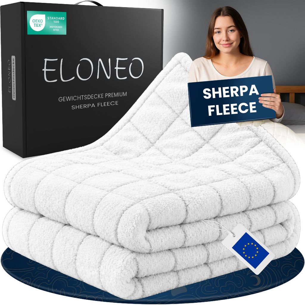 Koc obciążeniowy ELONEO z polaru i sherpy, koc Zdjęcie produktu 