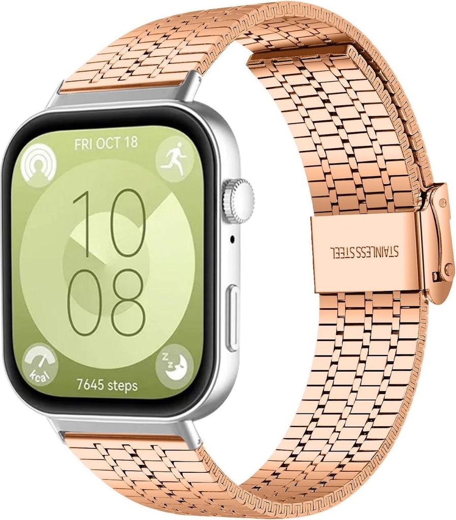 Für Huawei Watch Fit 4 Pro / Fit 4 / Fit 3 xDfind Seven Beads Design Edelstahl Armband Rose Gold