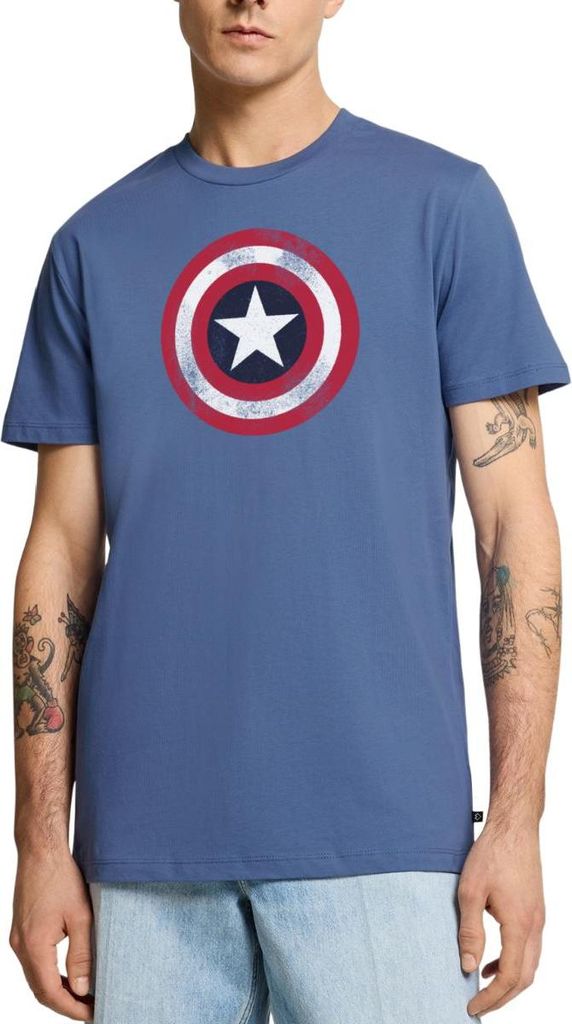Spreadshirt Avengers Captain America Stern Emblem Männer Premium T-Shirt, 4XL, Taubenblau