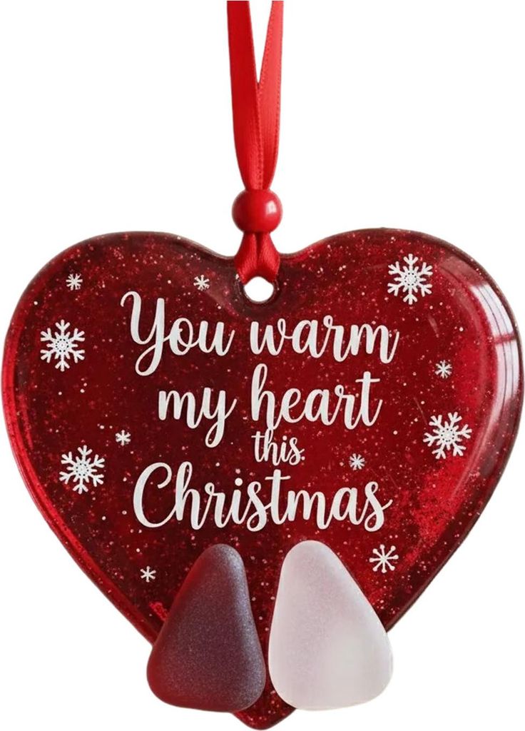 Handgefertigter Weihnachtsbaumschmuck aus Treibglas in Herz-, Glocken- oder Baumform – ein Andenken an die Freundschaft für beste Freunde
