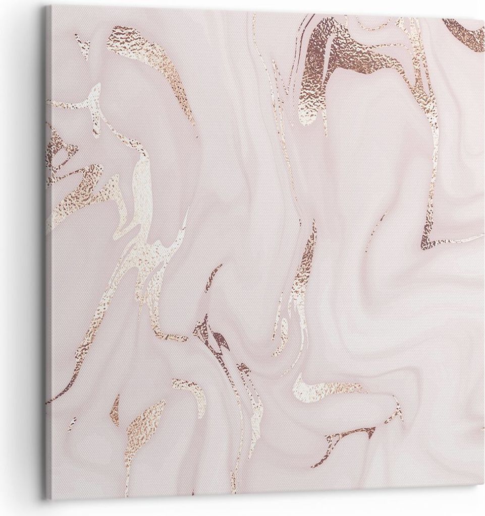 Bild auf Leinwand - Leinwandbild - Einteilig - Rosa Marmor verschüttet - 60x60cm - Wand Bild - Wanddeko - Wandbilder - Leinwanddruck - Bilder - Wa...