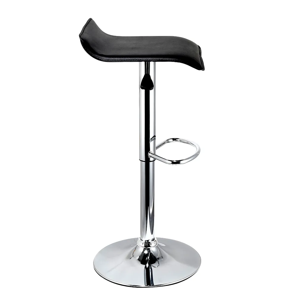 Tabourets de bar réglables noir en cuir synthétique chic - Set de 2 - 5