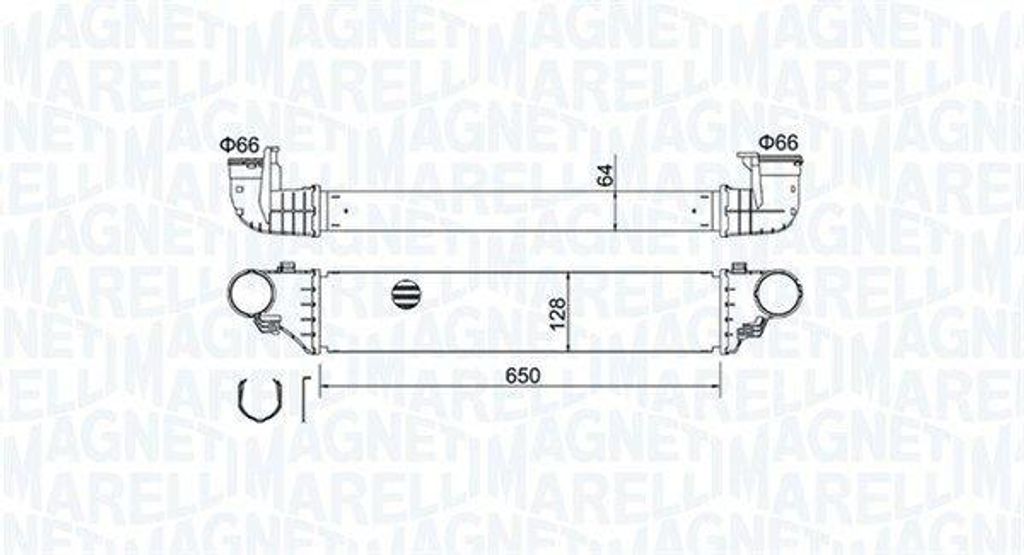 MAGNETI MARELLI 351319204640 Ladeluftkühler LLK passend für MERCEDES-BENZ C-Klasse Limousine (W203) Turbo Intercooler