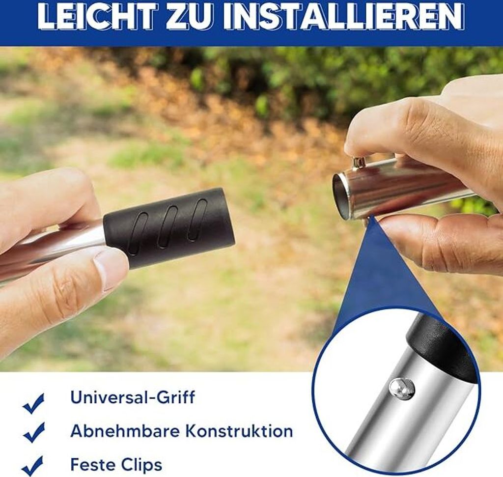 GBACHOOSE 3-tlg. Hundekotschaufel Set - Metall Kehrschaufel Mit Langem Griff Für Garten