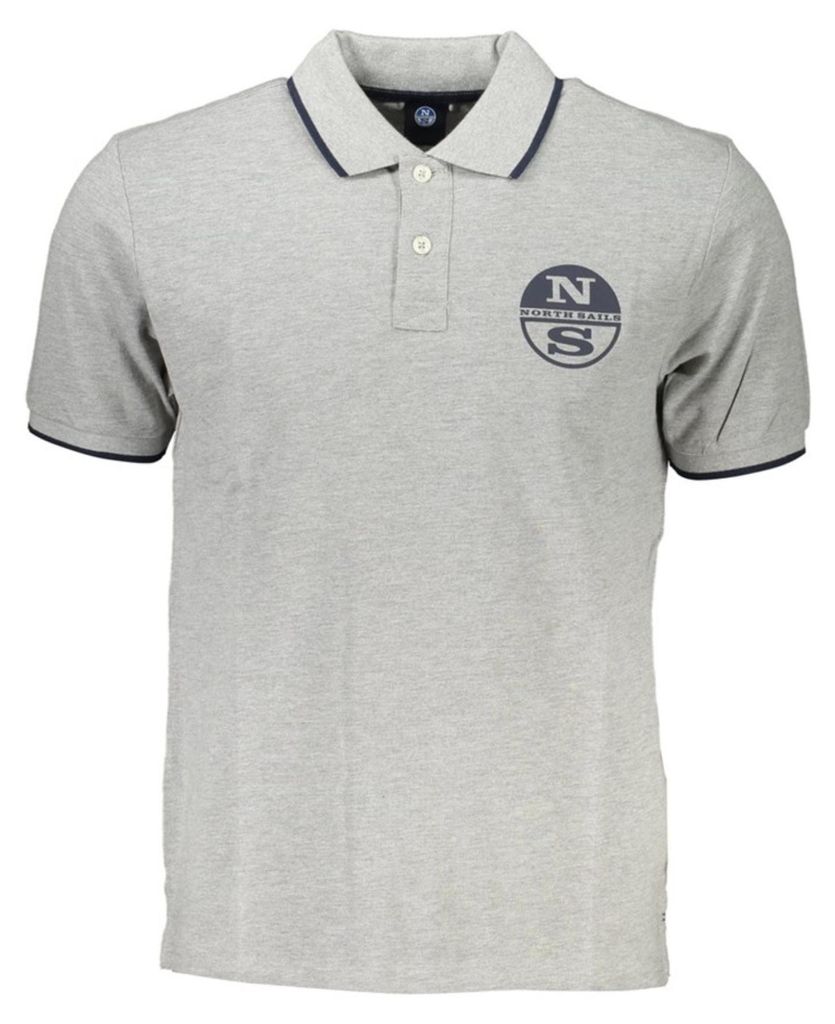 Elegantes Herren-Kurzarm-Poloshirt in Grau mit Kontrastdetails
